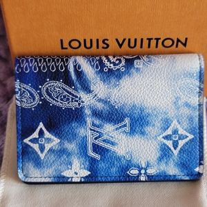 Louis Vuitton Slender Wallet Bandana (8 Card Slot) Monogram Bleached Blue